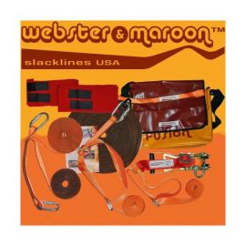 Slackline Fusion 50m Set, 25mm - Webster und Maroon USA