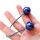 Finger Poi - Begleri mit Kunststoffkugeln Blau Metalic